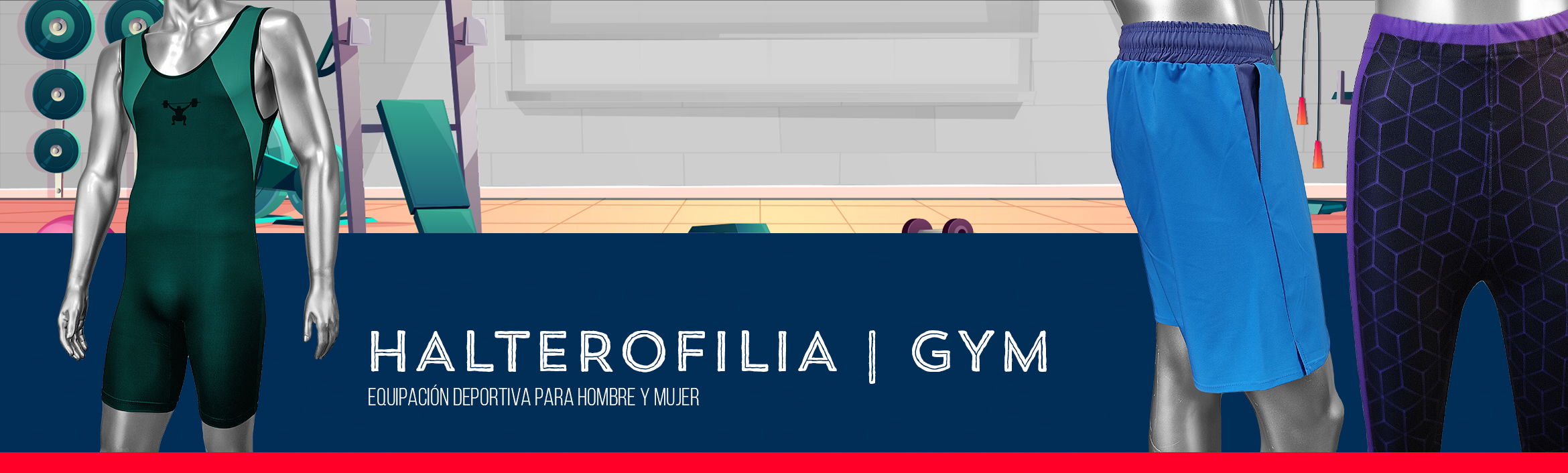 Ropa técnica sublimada para práctica en gimnasios