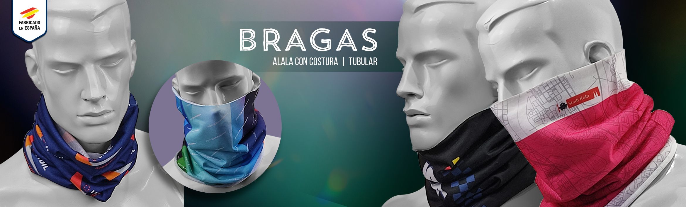 Bragas de cuello sublimadas con costura o tubulares